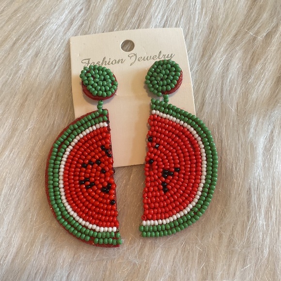 Beaded Watermelon Earring - Picture 4 of 4
